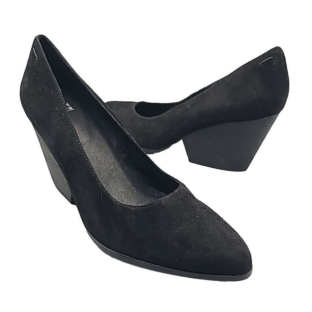 Eileen Fisher Women Pumps Shoes Hawk Black Suede 3" Shaped Heel Sz 10 New